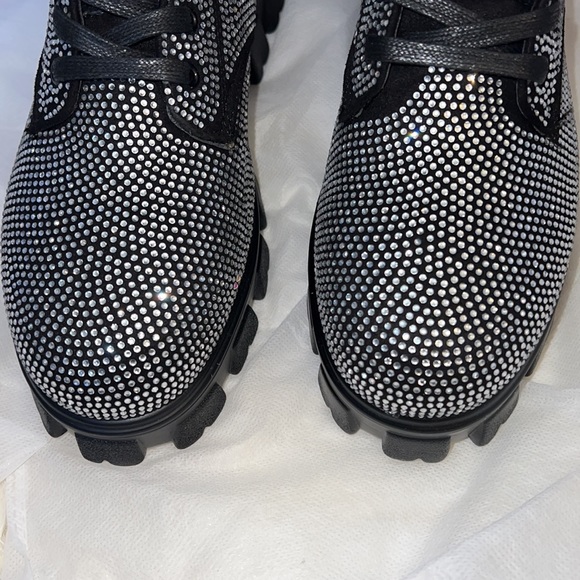 Nasty gal diamanté lace up combat boots - Picture 8 of 16